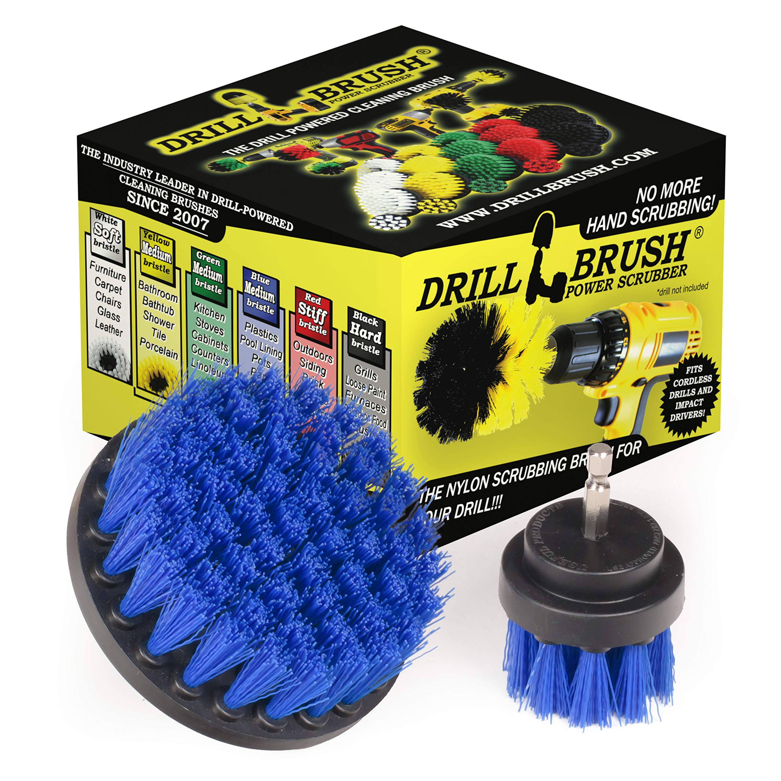 Power Scrubber Drill Brush Set - Heavy Duty Cleaning Brush Attachments for Drills - Boat, Kayak, Canoe Hull Cleaner & Carpet Scrubber - Perfect for Marine, RV, and Home Deep Cleaning Tasks