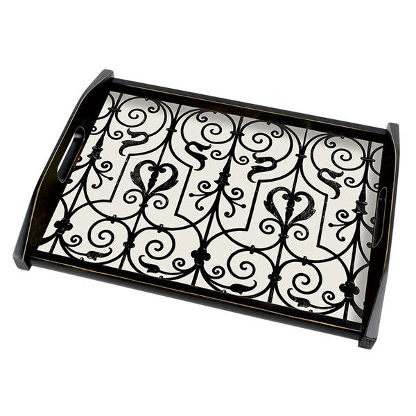 Garden Gate Tray - Decorative and Functional Serving Tray for Outdoor Entertaining | Perfect for Patio, Deck, and Garden Parties