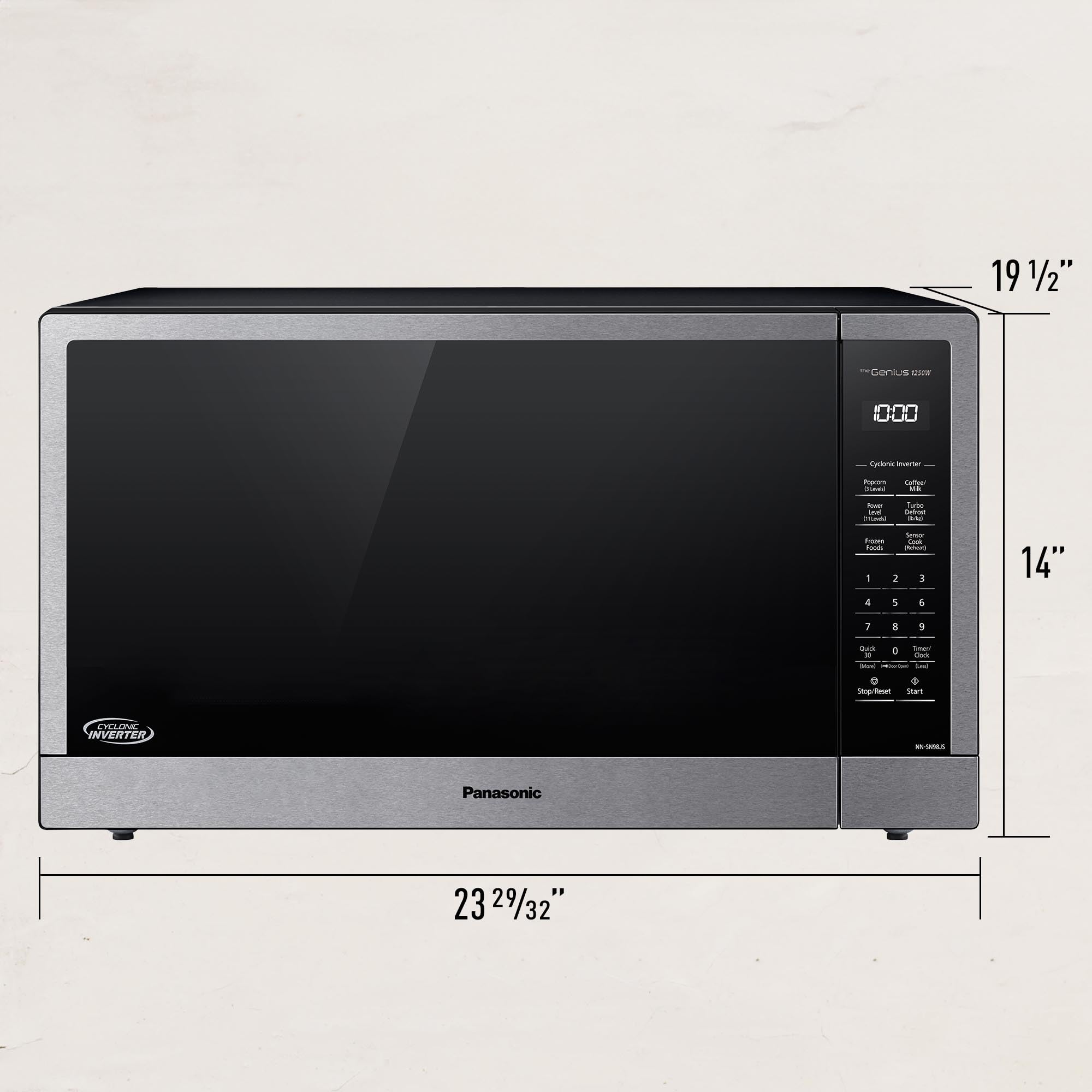 Panasonic NN-SN98JS 2.2 Cu. Ft. Stainless Steel Countertop Microwave Oven - Perfect for Small Kitchens, Dorms & Office Break Rooms