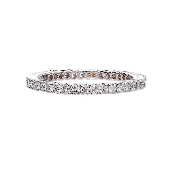 Prong White Diamond Band Ring for Women - Elegant Wedding, Engagement & Anniversary Jewelry Gift