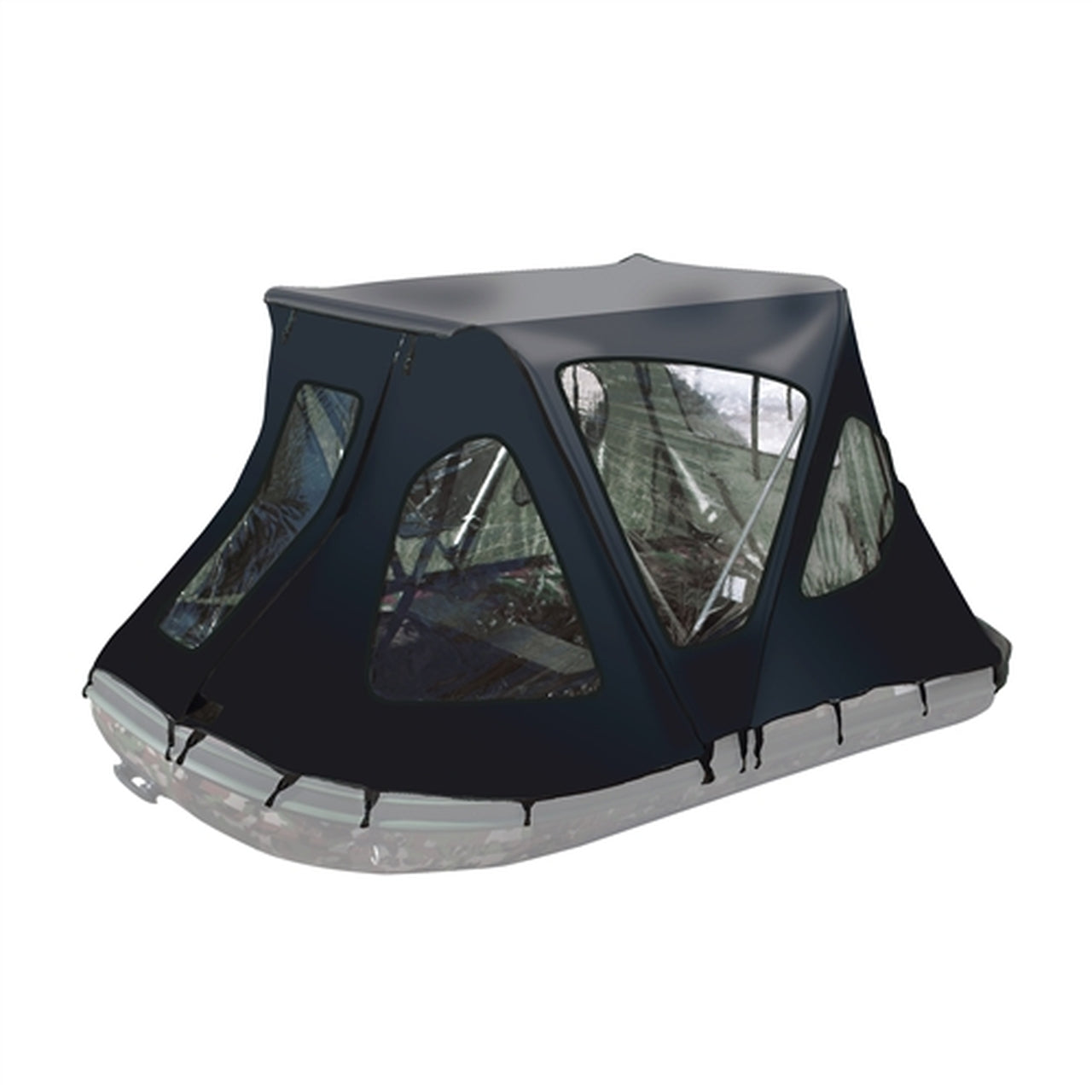 Aleko 8.5ft Winter Waterproof Boat Canopy Tent for Inflatable Boats - Black | All-Weather Protection for Fishing, Camping & Outdoor Adventures