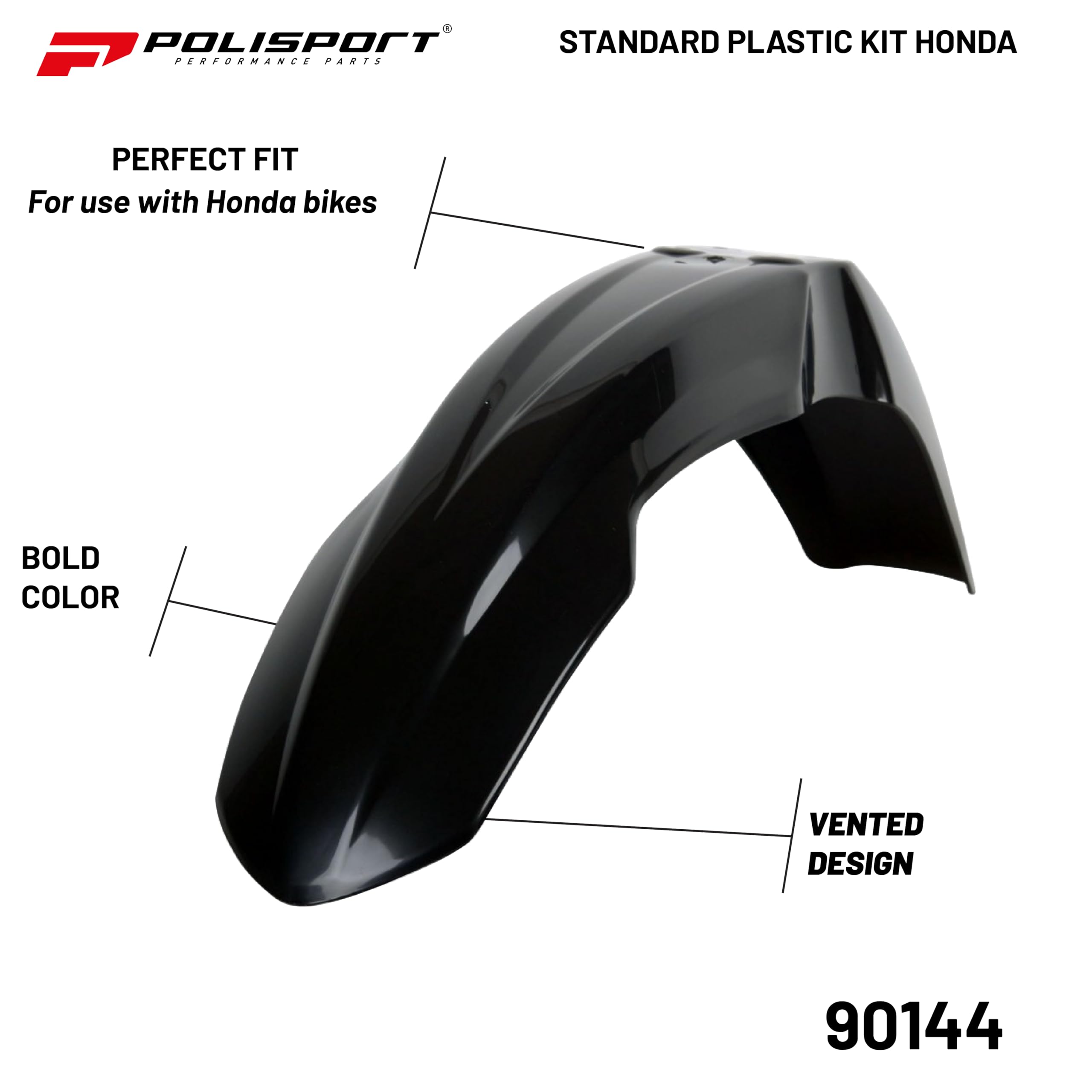 Polisport Full Plastic Kit for Honda CRF250R (2008) - OEM Quality Restyling Kit with Superior Fit, Flexibility & Durability - Black - Perfect for Off-Road Racing, Trail Riding & Motocross Upgrades
