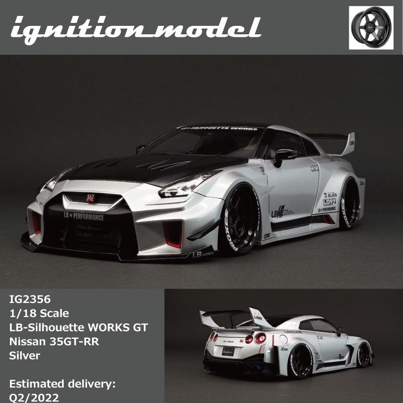 1:18 Scale Nissan 35GT-RR LB Silhouette Works GT Diecast Model Car - Silver Collector's Edition for Display, Racing Enthusiasts & Car Show Decor