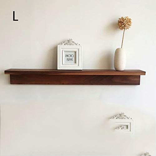 LRZS Solid Wood Bookshelf Wall Shelf - Vintage Storage Cabinet for Living Room, Kitchen, Bedroom - Hanging Wall Organizer & Display Shelf (Size L) - Perfect for Home Decor, Book Storage & Small Space Organization