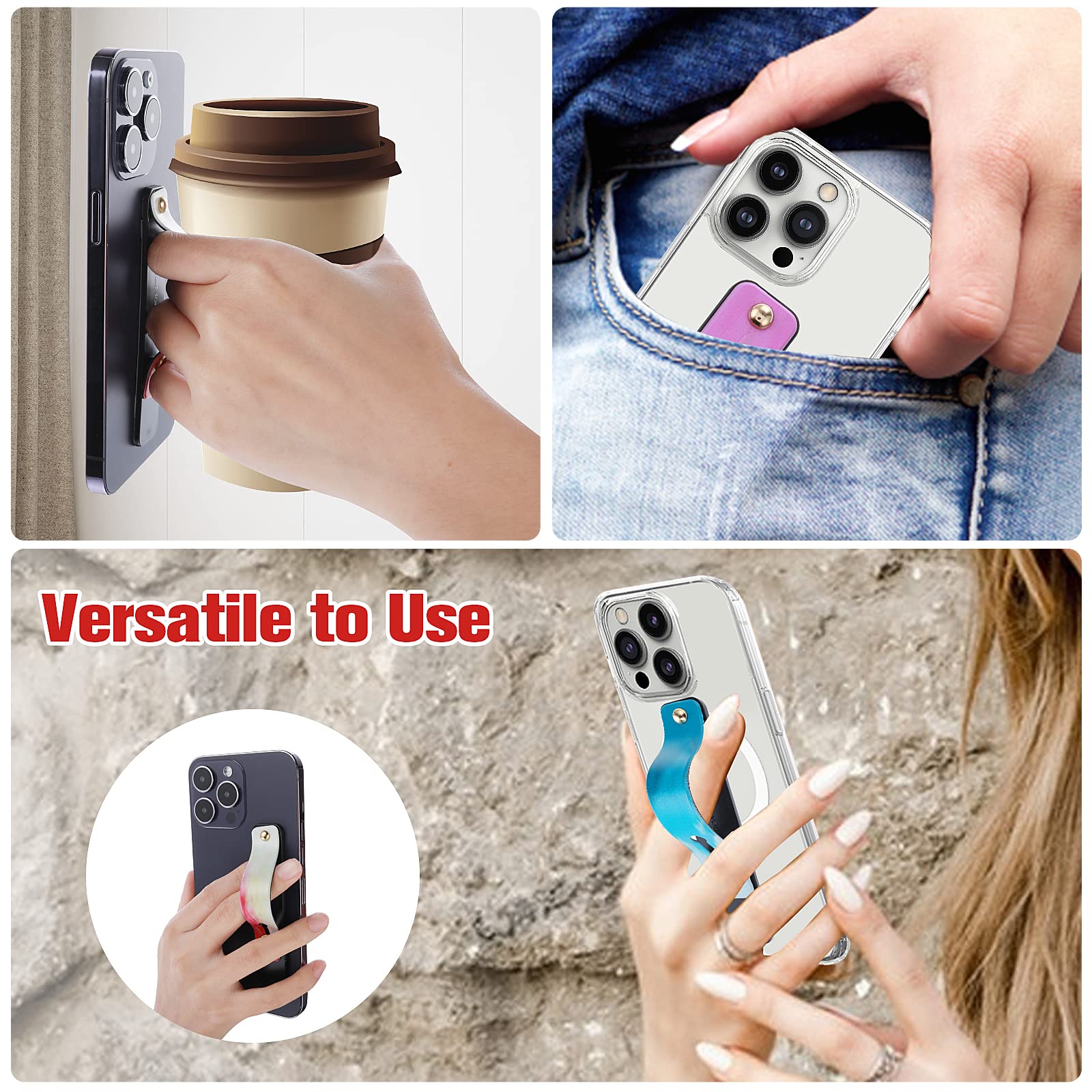 **Cobee Phone Loop Finger Holders – 5 Pack Universal Silicone Phone Grip & Telescopic Stand for Smartphones & Tablets (Color Painting) – Perfect for Hands-Free Viewing, Gaming & Secure Grip**