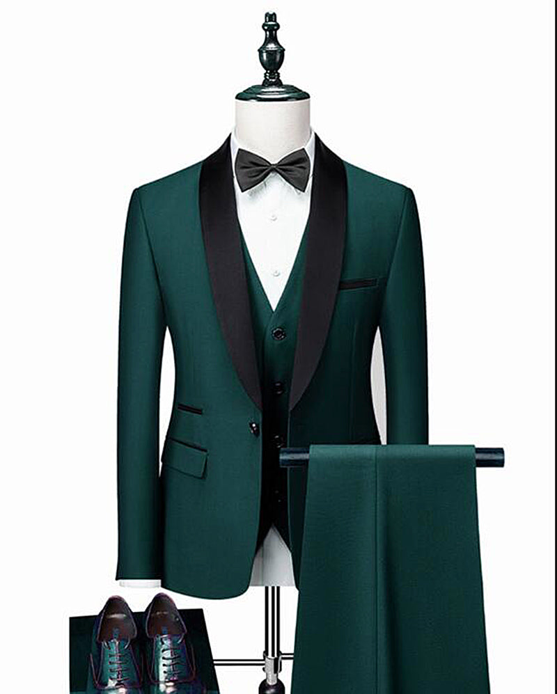 Dark Teal Green Slim Fit Men's 3-Piece Formal Tuxedo Suit for Prom, Wedding & Special Occasions | Premium Quality CB2617 | Perfect for Black Tie Events, Evening Gala & Business Formal Wear