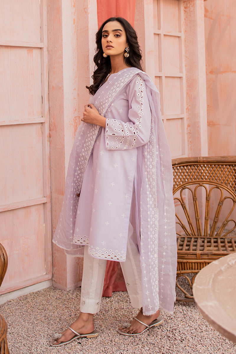 Lilac Perse 2-Piece Set (Shirt & Dupatta) - Elegant Ethnic Outfit for Women | Perfect for Weddings, Festivals & Special Occasions