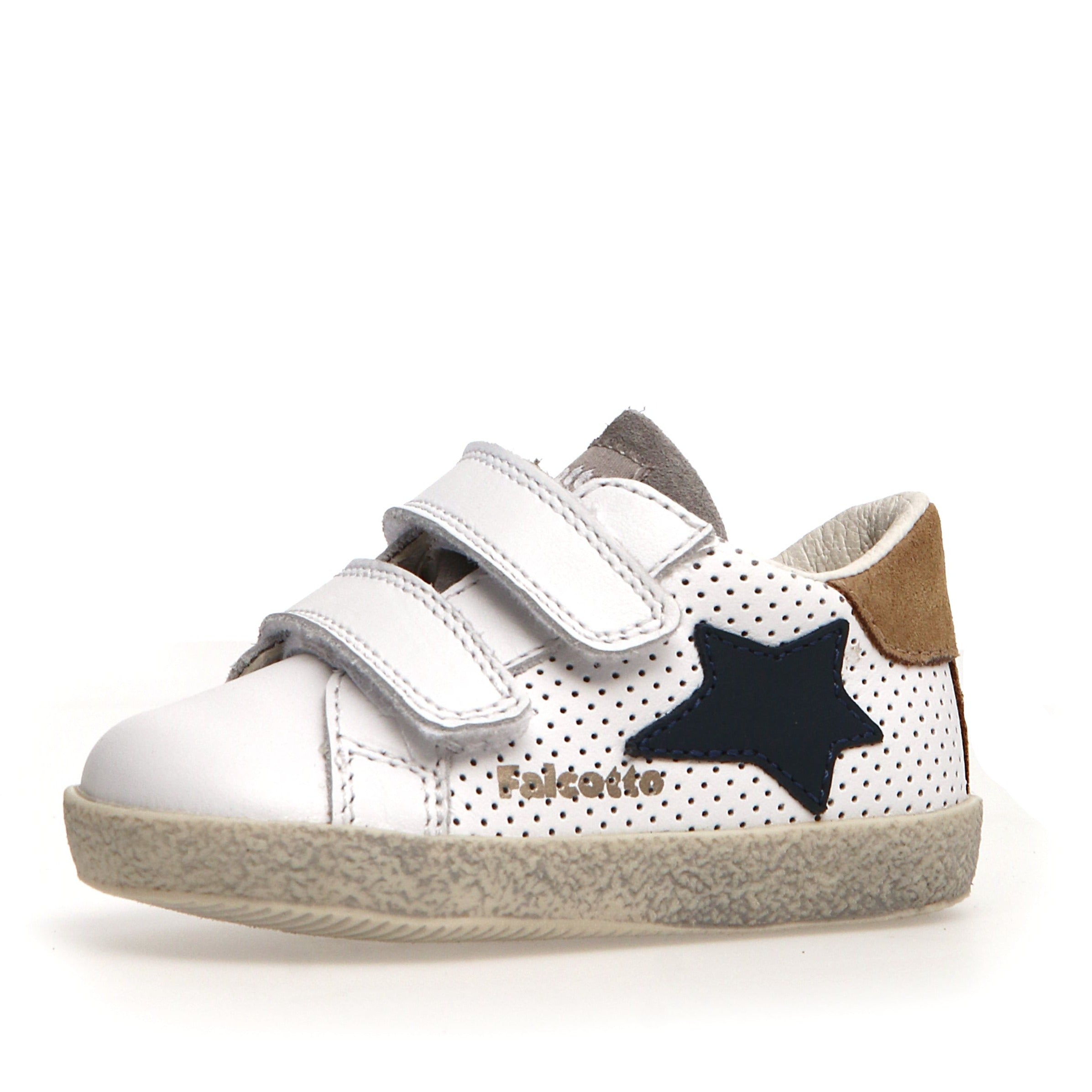 Falcotto Boys Girls Alnoite Fashion Sneakers - White/Sand - Comfortable Casual Shoes for Kids Outdoor Play & School Activities