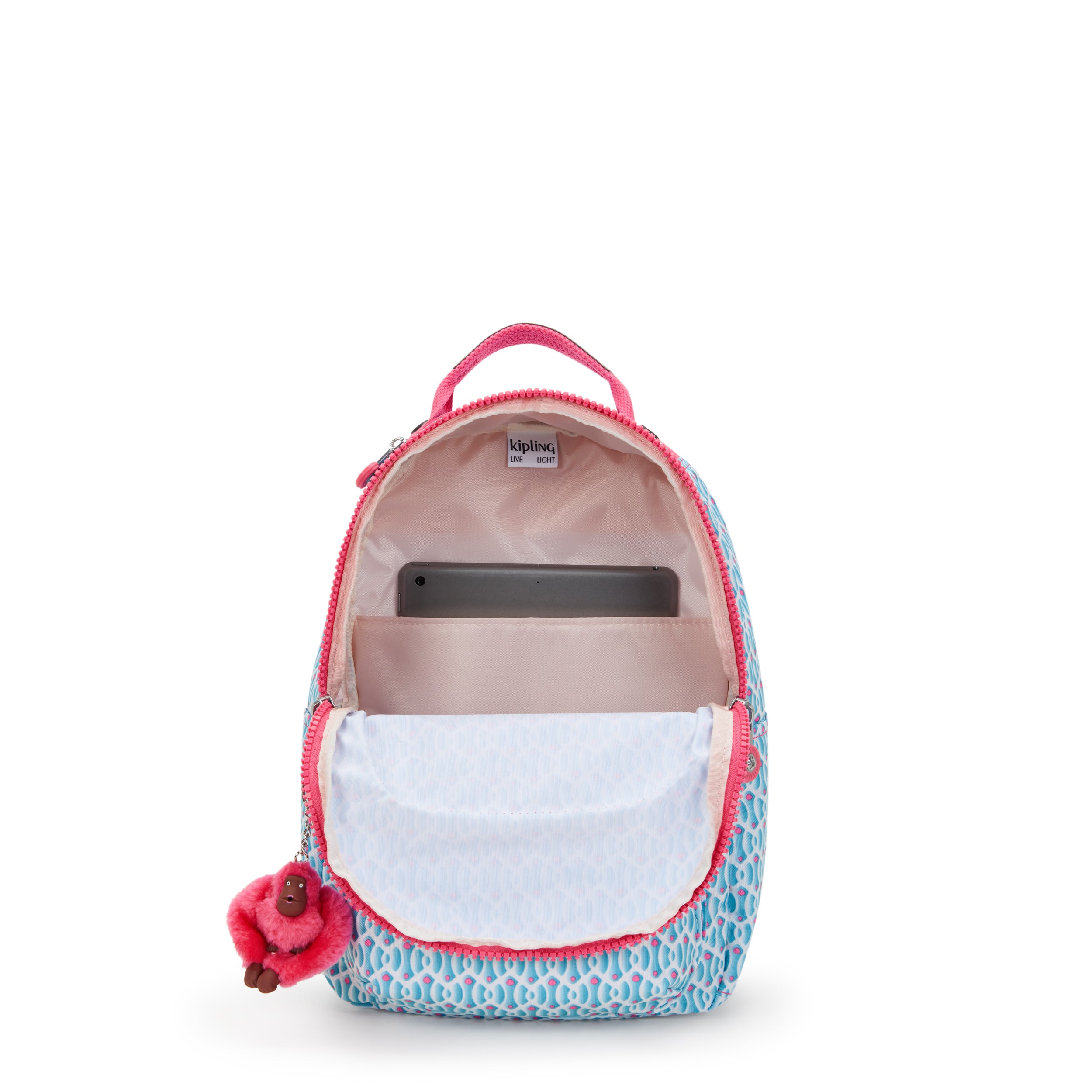 Kipling Seoul Small Printed Tablet Backpack - Lightweight Laptop Bag for Women & Men, Water-Resistant Travel Backpack with USB Port - Perfect for Work, School, College & Commuting
