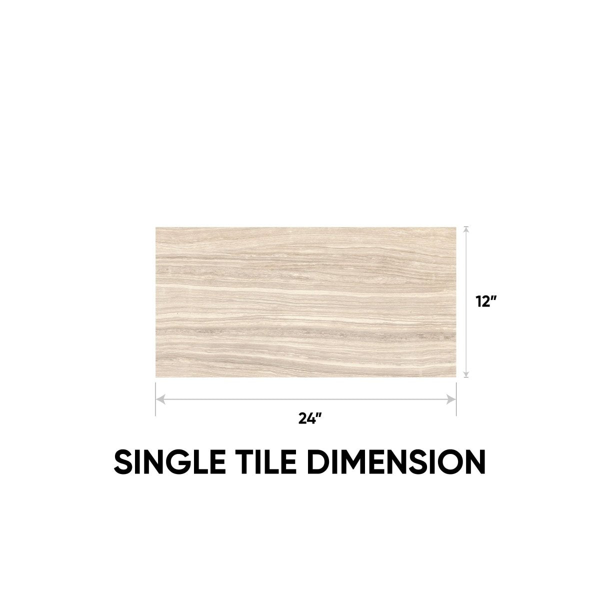 12 x 24 Inch Eramosa Sand Polished Rectified Glazed Porcelain Tile - Perfect for Bathroom, Kitchen, and Living Room Flooring