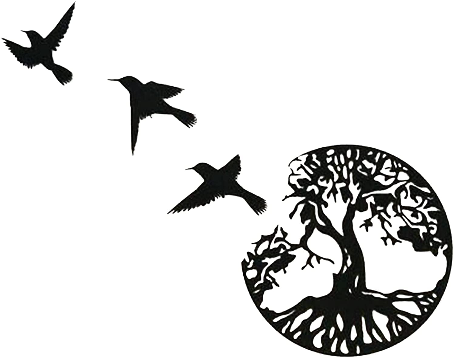 Tree of Life Metal Wall Art Sculpture - Black Silhouette Wall Hanging Decor for Indoor & Outdoor - Perfect for Living Room, Bedroom, Garden & Patio Decorations