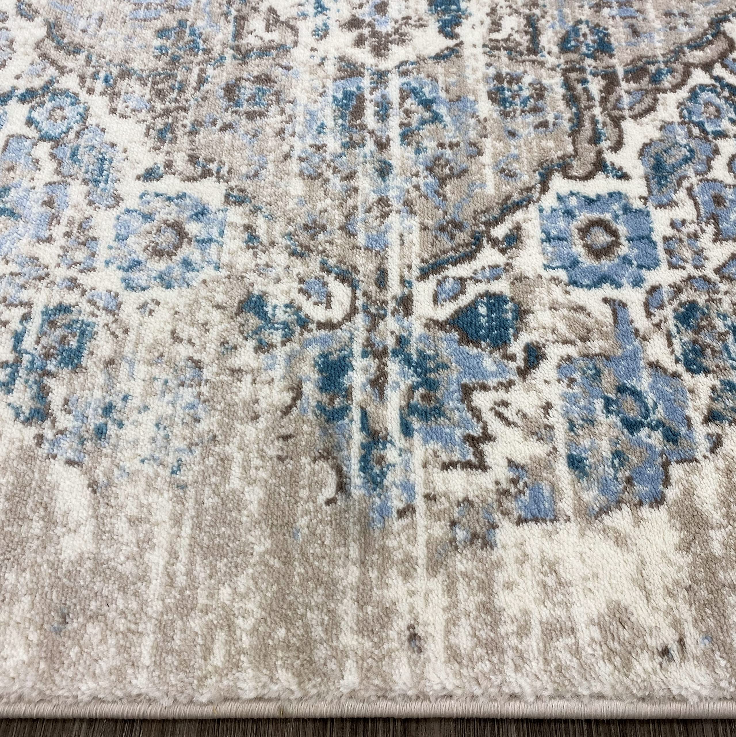 8x11 Cream Area Rugs - Soft Plush Shag Carpet for Living Room, Bedroom, and Office - Non-Slip Backing, Easy to Clean, Durable Floor Mat (4620)