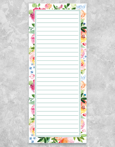 Floral Shopping List Notepad - 50 Sheets, Tear-Off Grocery & To-Do Lists - Perfect for Kitchen, Office & Home Organization (Floral Design)