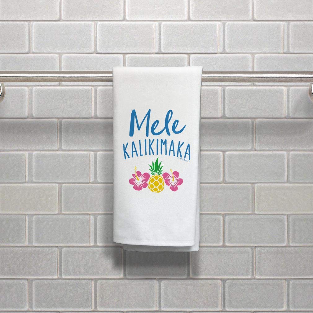 Rustic Christmas Kitchen Towel - Hawaiian Mele Kalikimaka Decor for Holiday Cooking