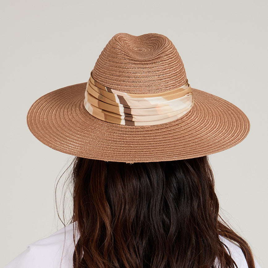 Emmanuelle Packable Hemp Fedora Hat for Women - Lightweight Travel Sun Hat for Beach, Hiking & Outdoor Adventures