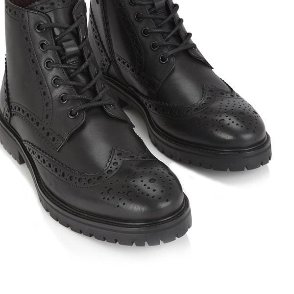 London Brogues Billy Boot Black Men's Boots - Classic Leather Dress Shoes for Formal & Business Occasions