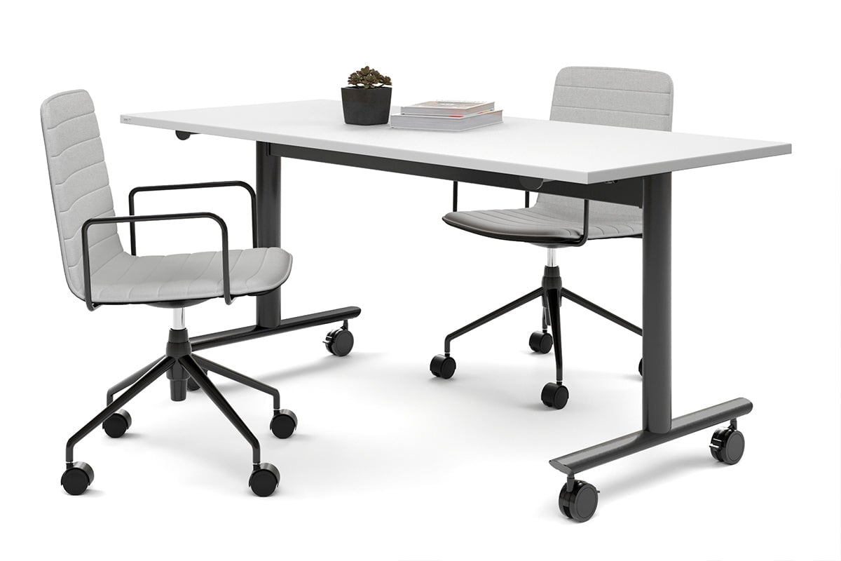 Jasonl Flip Top Folding Mobile Meeting Room Table - 1200L x 700W - Portable Conference Table for Office, Classroom & Events - Space-Saving Foldable Desk for Small Rooms & Temporary Workstations