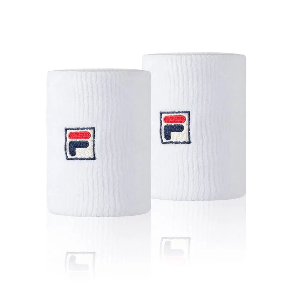 Fila Doublewide Solid Wristbands for Men & Women - Sweat Absorbent Sports Wristbands for Tennis, Basketball, Gym & Workout - Pack of 3 (Black)
