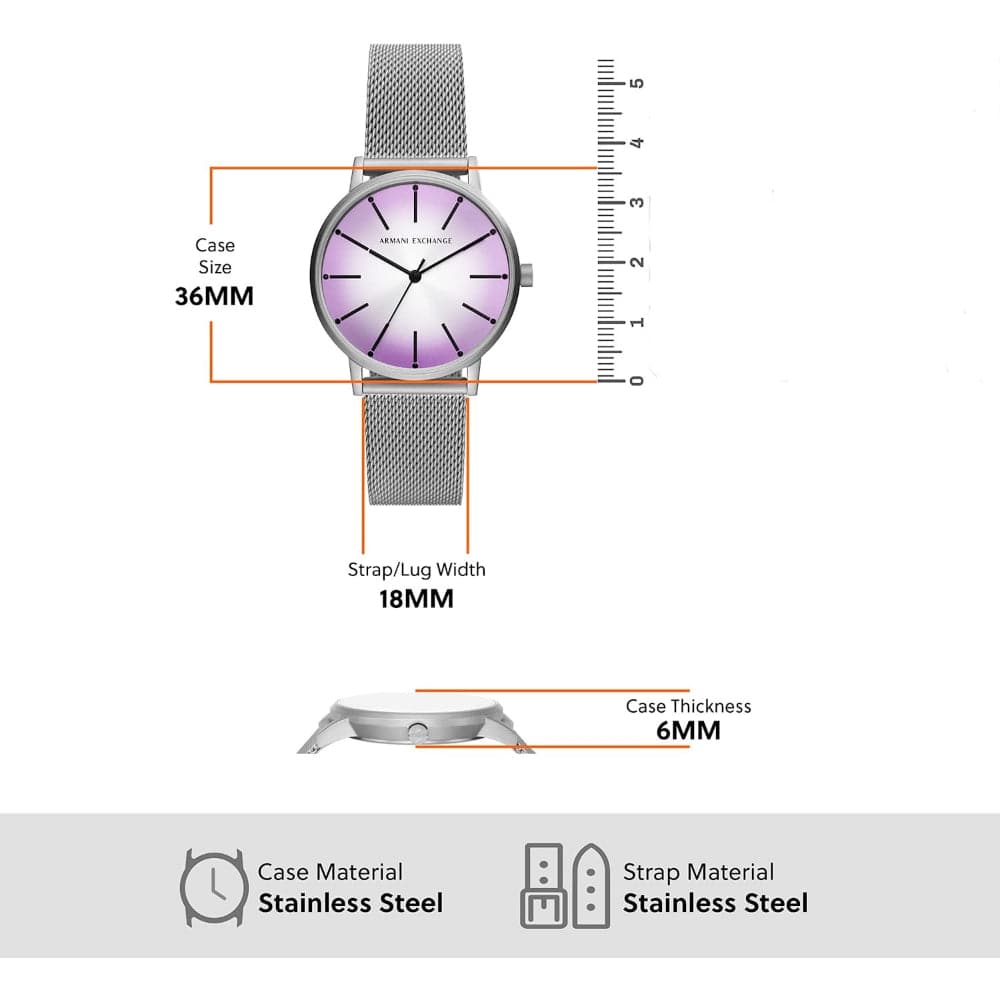 Armani Exchange AX5582 Women's Stainless Steel Watch - Silver | Elegant & Stylish Timepiece for Work, Parties & Everyday Wear