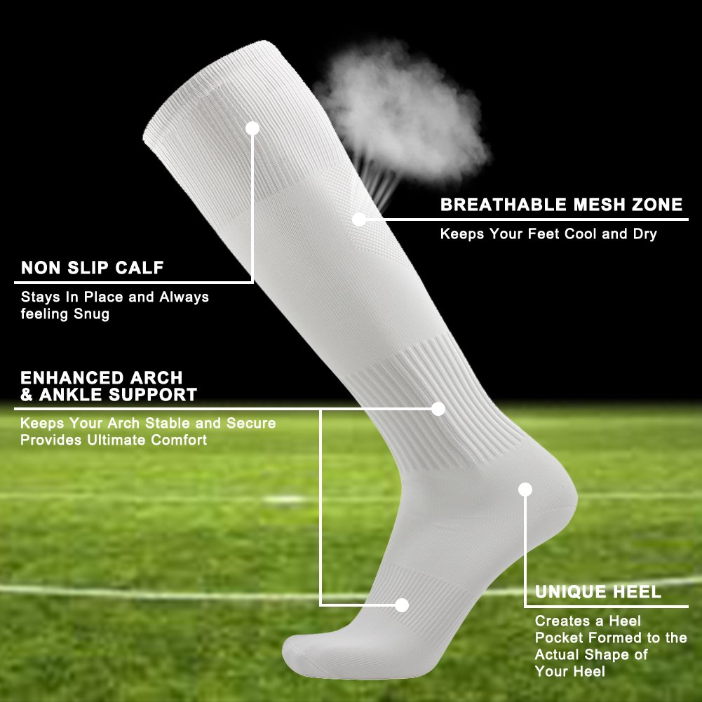 Unisex Knee High Compression Baseball Socks - 2-10 Pairs for Softball, Football & Soccer Teams | Moisture-Wicking Sports Socks for Men & Women | Perfect for Training, Games & Team Uniforms