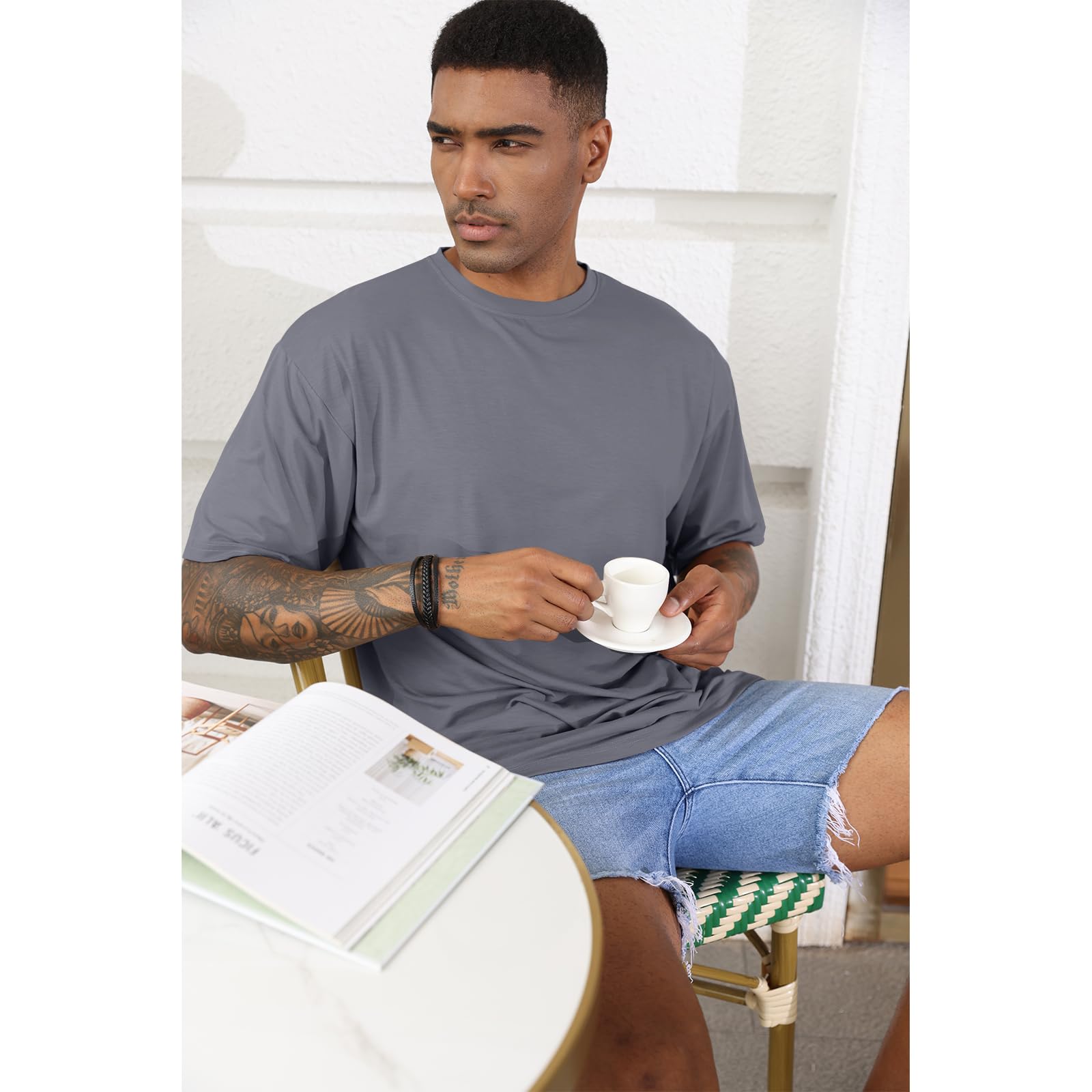 Men's Oversized Workout T-Shirts - Lightweight Quick Dry Short Sleeve Crew Neck Athletic Tee - Loose Fit Gym Shirts for Running, Training & Casual Wear