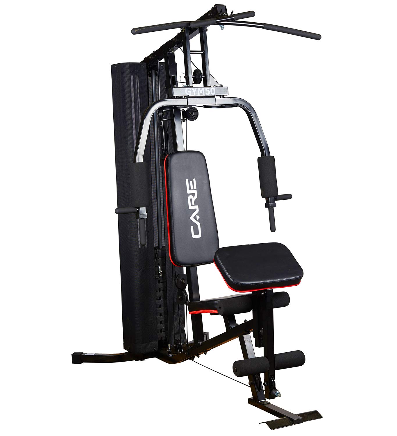 CARE FITNESS - Gym 50 Multifunctional Muscle Training Station - Chest Press, Back, Arms & Thighs Workout Equipment for Home Gym Strength Training - Perfect for Full Body Workout & Muscle Building at Home