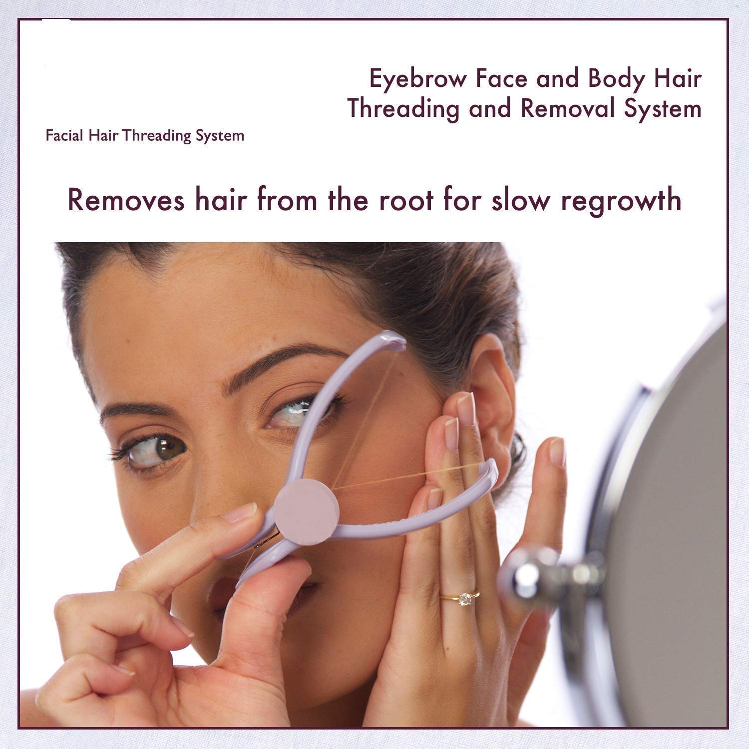 G.FIDEL Eyebrow Threading Kit - Face & Body Hair Removal System with Tweezers, Epilator & Threading Tool for Women (Purple, Pack of 1) - Perfect for Salon, Spa & Home Use