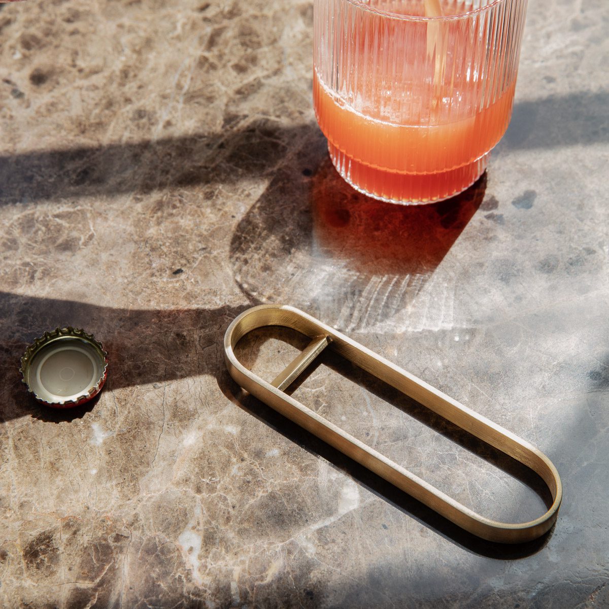 FERM LIVING Brass Bottle Opener - Premium Kitchen Tool for Beer, Soda & Home Bar Accessories | Perfect for Parties, BBQs & Gifts