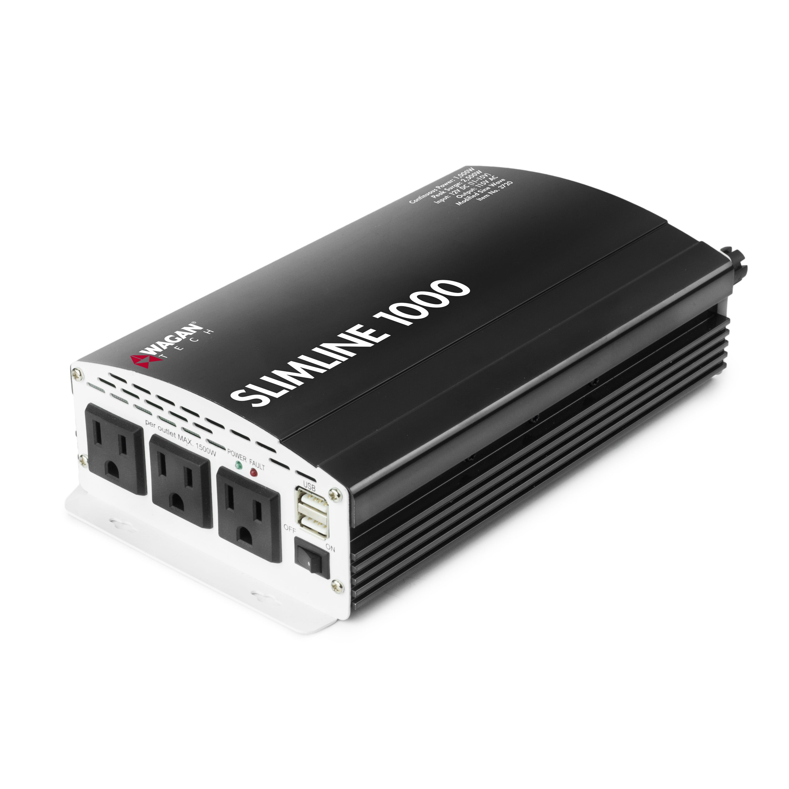 1000W Pure Sine Wave Power Inverter - Slim & Portable AC Converter for Cars, RVs, Camping - Reliable Electricity for Laptops, TVs & Small Appliances