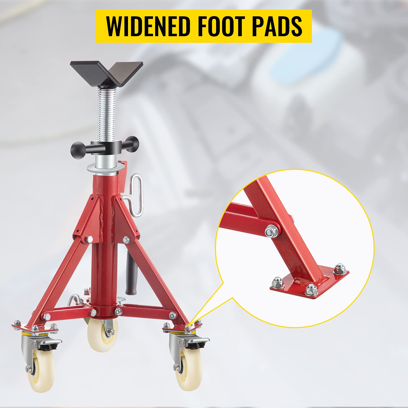 VEVOR Adjustable Pipe Stand 20-37 Inch Height, 882 LB Capacity with Casters - Folding Portable Pipe Jack Stand for 1/8