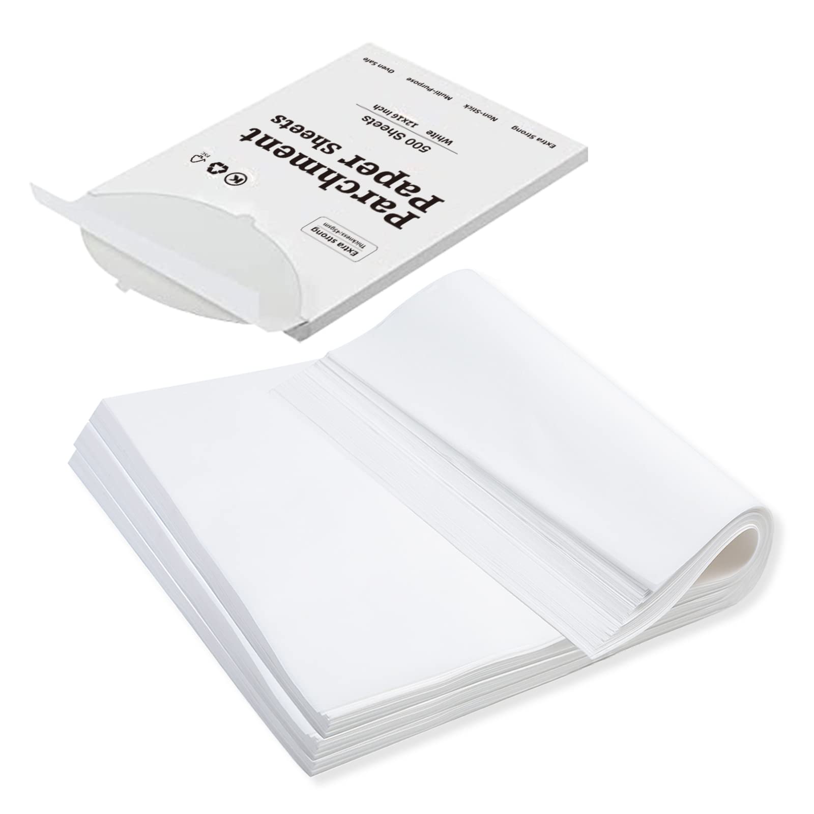 Katbite 500 Pcs Pre-Cut Parchment Paper Sheets - 16x24 Inches Heavy Duty Non-Stick Baking Paper for Cooking, Grilling & Food Wrapping - Perfect for Baking Cookies, Roasting Vegetables & Meal Prep