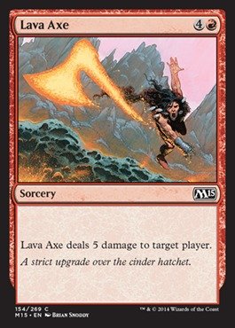 Magic the Gathering Lava Axe Foil Card (154/269) - Magic 2015 Core Set - Collectible Trading Card Game for MTG Players - Perfect for Deck Building and Gaming Tournaments