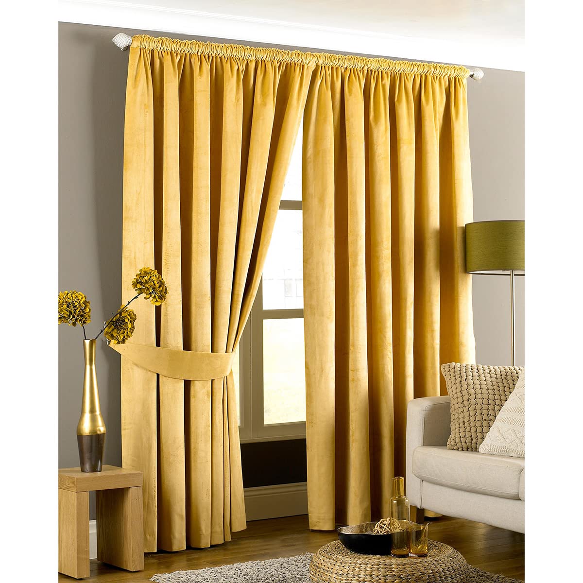 Imperial Pencil Pleat Curtains 90x72 Inches - Sage Green Blackout Window Drapes for Living Room & Bedroom - Thermal Insulated Room Darkening Curtain Panels