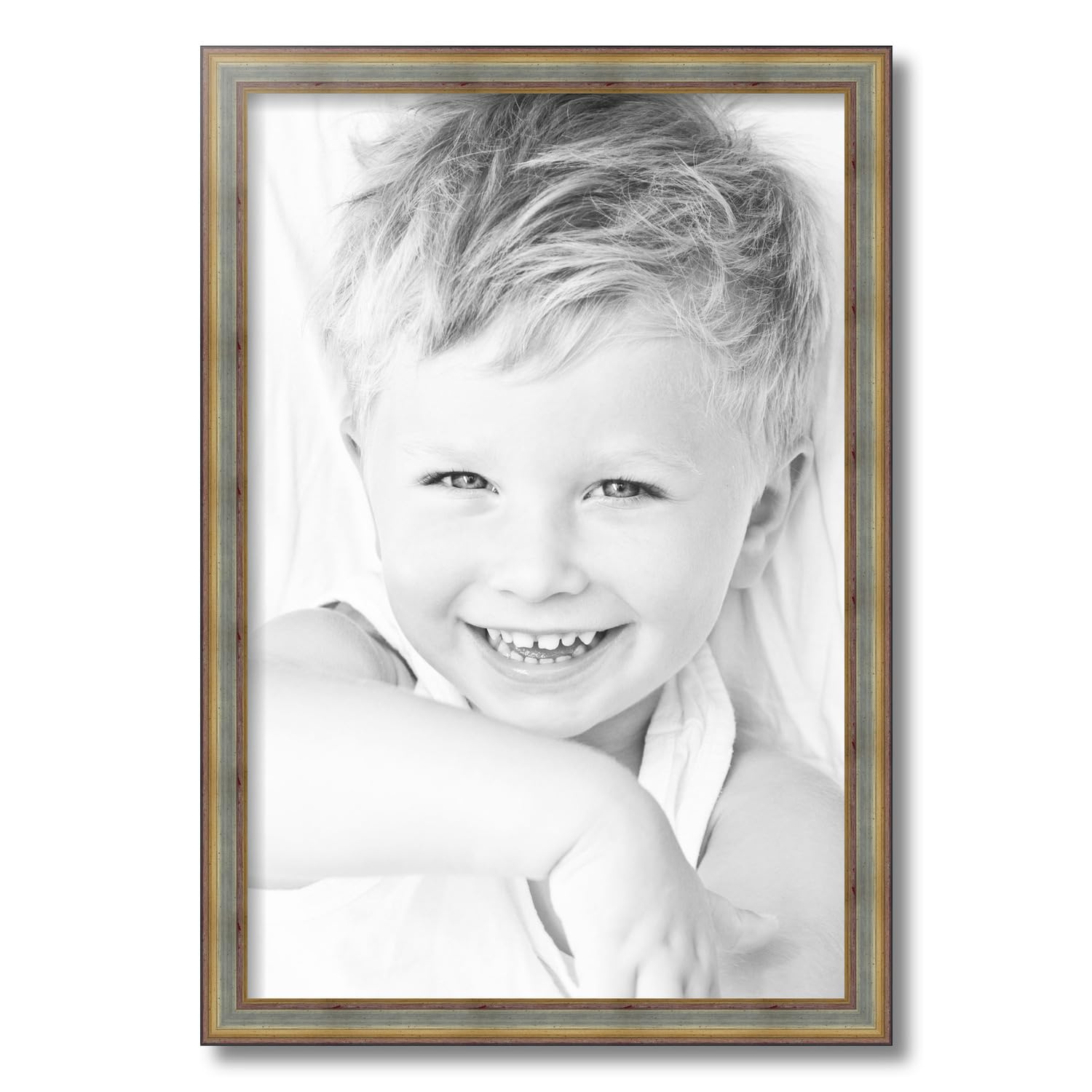 ArtToFrames 16x24 Inch Silver and Gold Wood Picture Frame - Modern Home Decor for Living Room, Bedroom, Office - WOMD1087-16x24