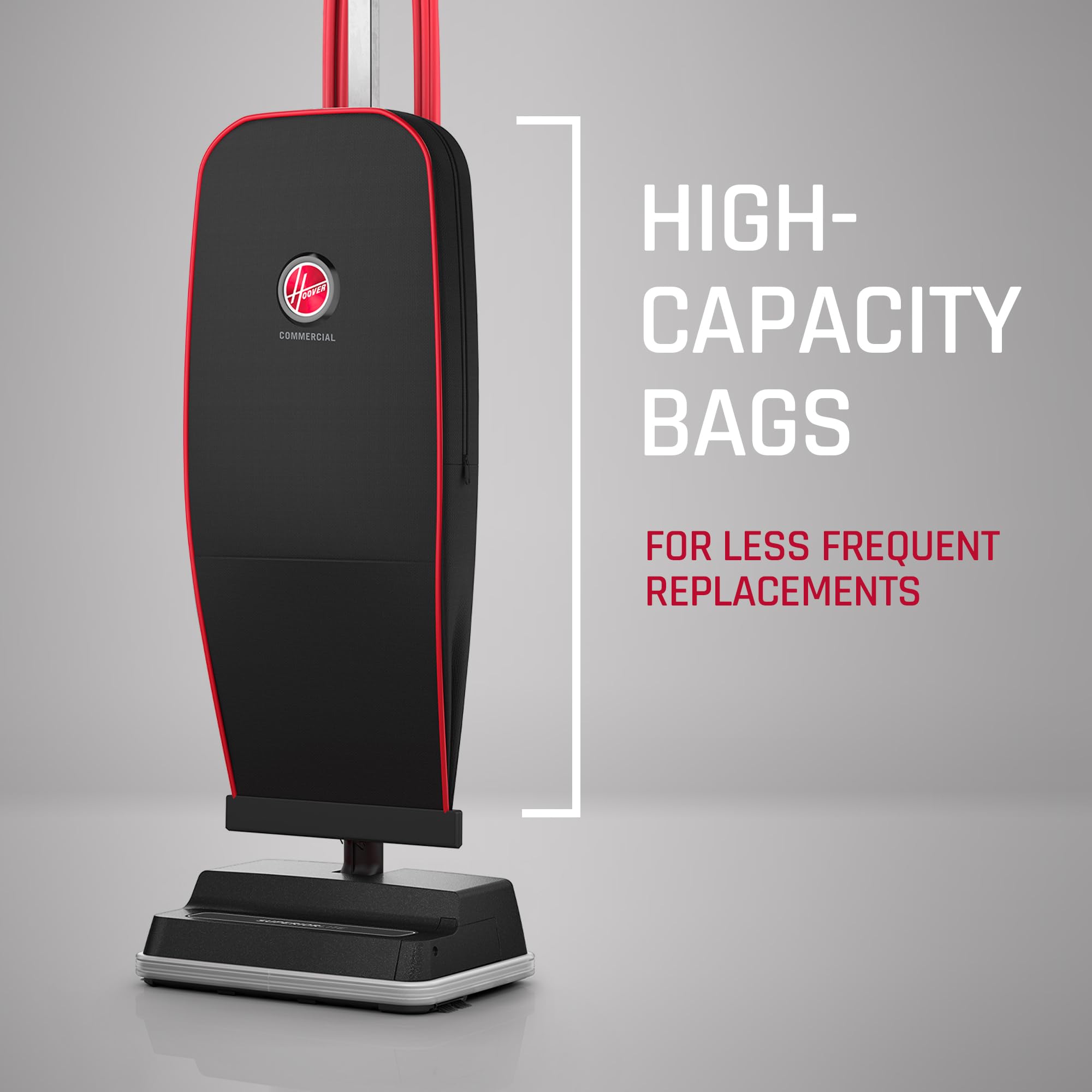Hoover Commercial CH50200 Superior Lite Upright Vacuum Cleaner - Professional Bagged Pro Grade for Carpets & Hard Floors - Office, Home & Commercial Cleaning - Black