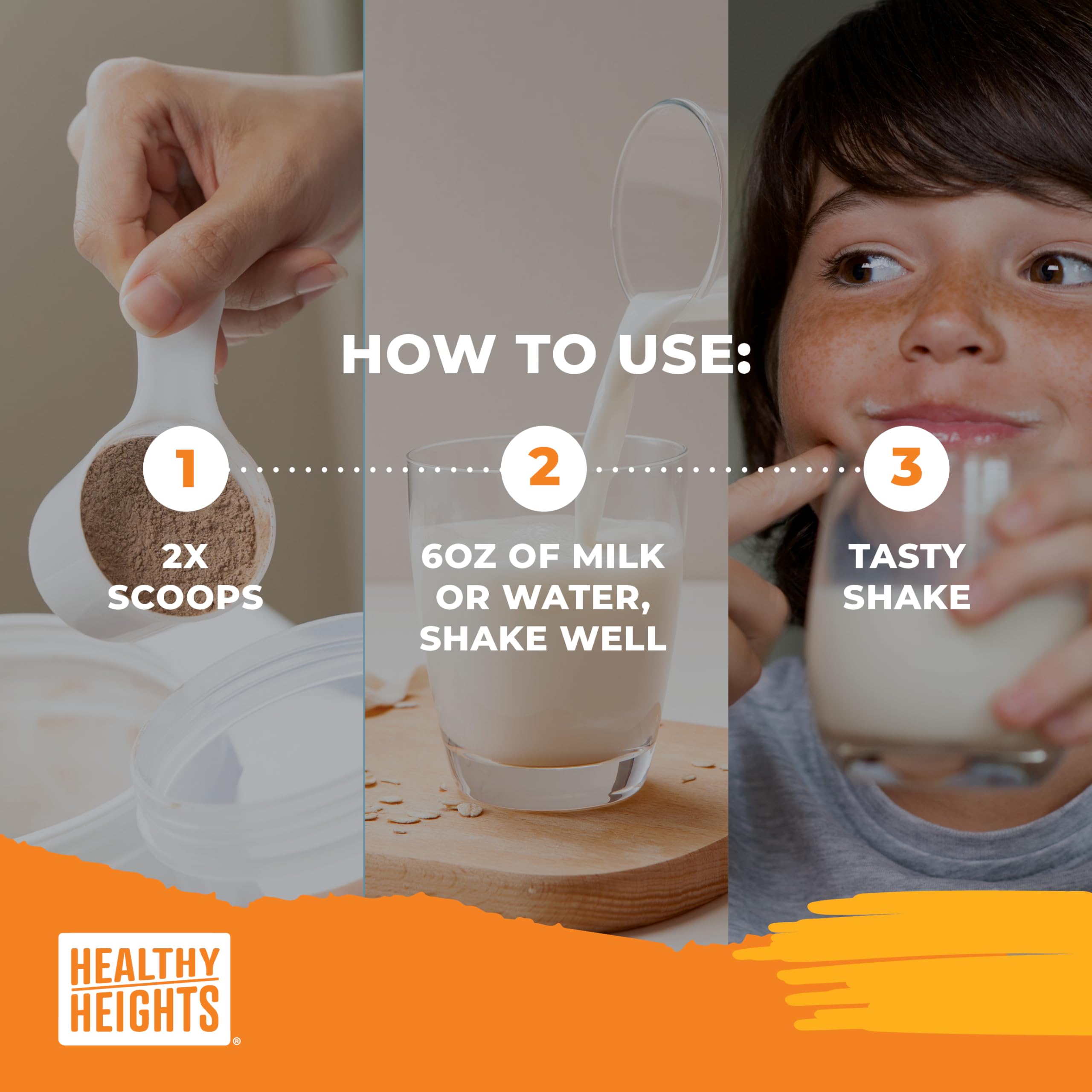 Healthy Heights Grow Daily Kids Protein Drink Mix (Chocolate) - High Protein Shake for Boys 10+ Years Old | Supports Growth & Development | Perfect for Breakfast, After School & Sports Activities