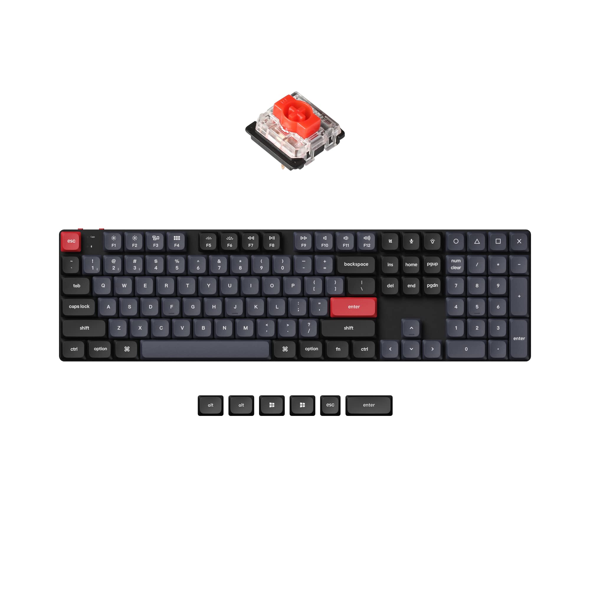 Keychron K5 Pro Ultra-Slim Wireless Mechanical Keyboard - Hot-Swappable, RGB Backlit, Full-Size with Low Profile Gateron Red Switches | QMK/VIA Programmable for Mac, Windows & Linux | Perfect for Office Work, Gaming & Programming