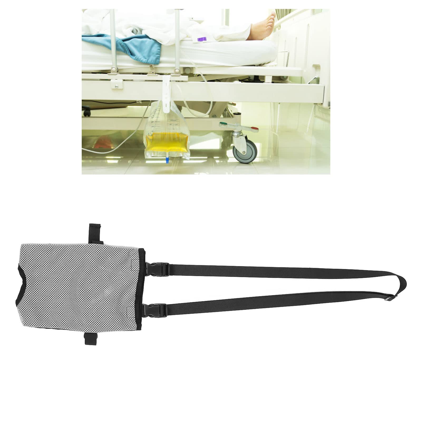 Discreet Catheter Bag Cover - Grey Urine Drainage Bag Holder for Post-Surgery & Medical Needs | Portable Shoulder Bag for Body Fluid Collection | Ideal for Hospital Recovery & Home Care
