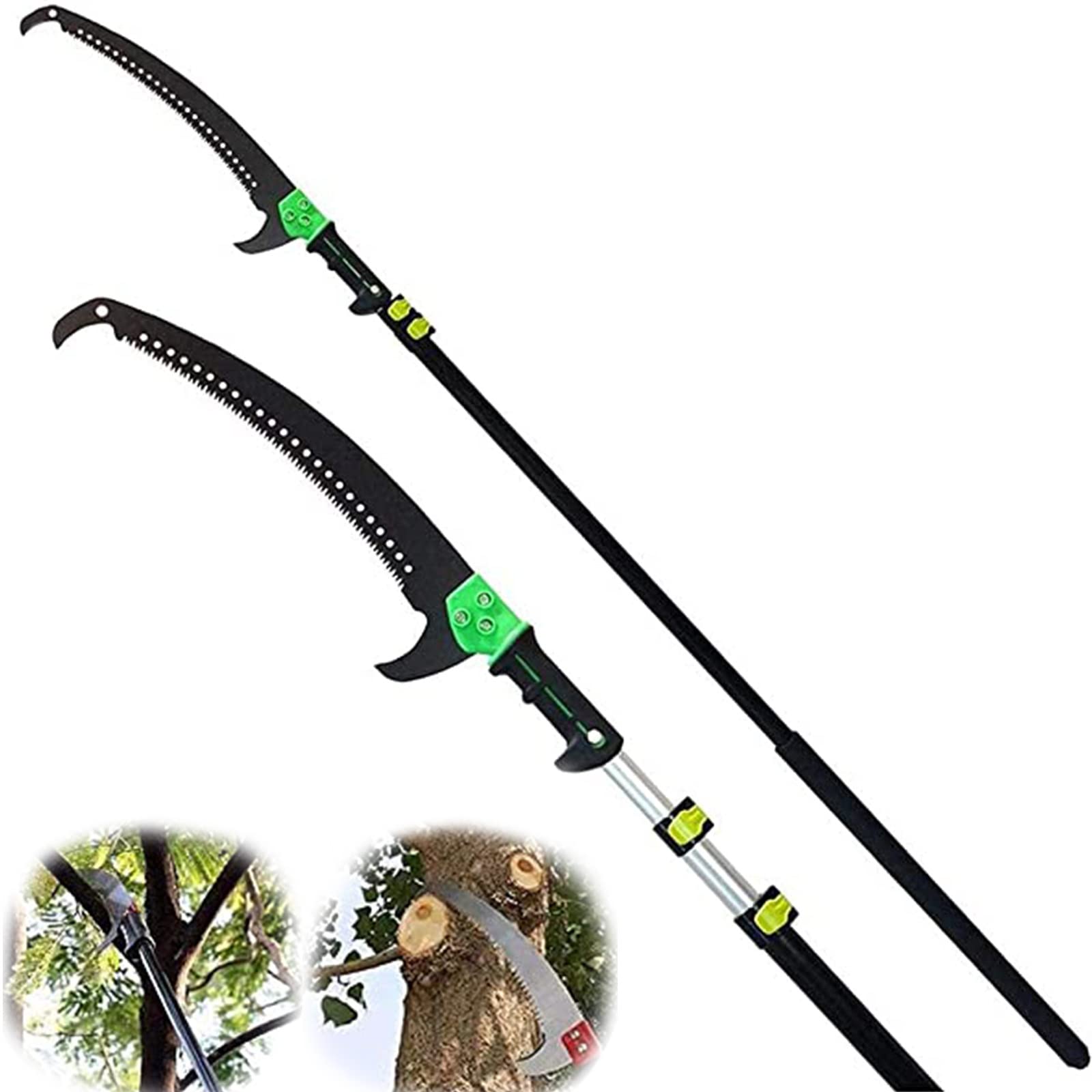 Telescopic Pole Saw for Tree Trimming - Extendable Pruning Saw with Lightweight Aluminum Pole for Cutting High Tree Branches in Yard, Garden, and Outdoor Landscaping - Perfect for DIY Tree Care and Professional Arborists