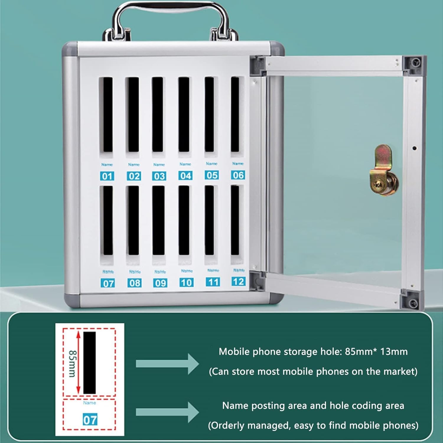 Wall Mounted Phone Storage Cabinet with Lock for Classroom - 24 Bits