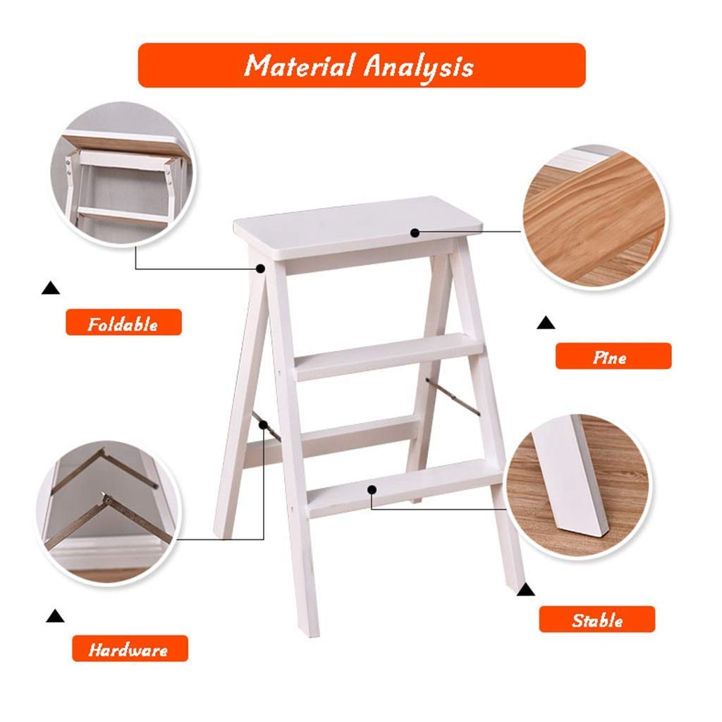 Portable Wooden Folding Stool - Multifunctional Small Step Ladder Chair, Creative Kitchen Step Stool for Home Use, Max Load 150kg - Perfect for Kitchen, Bathroom, and Outdoor Activities