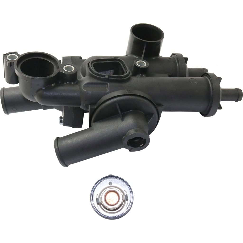 Dodge Journey Thermostat Housing 2011-2012 | 4 Cylinder Engine | OEM Replacement Part (06508355AA, 4884571AB, 4884873AA) | Durable Black Plastic Design | Perfect for Engine Cooling System Repair & Maintenance