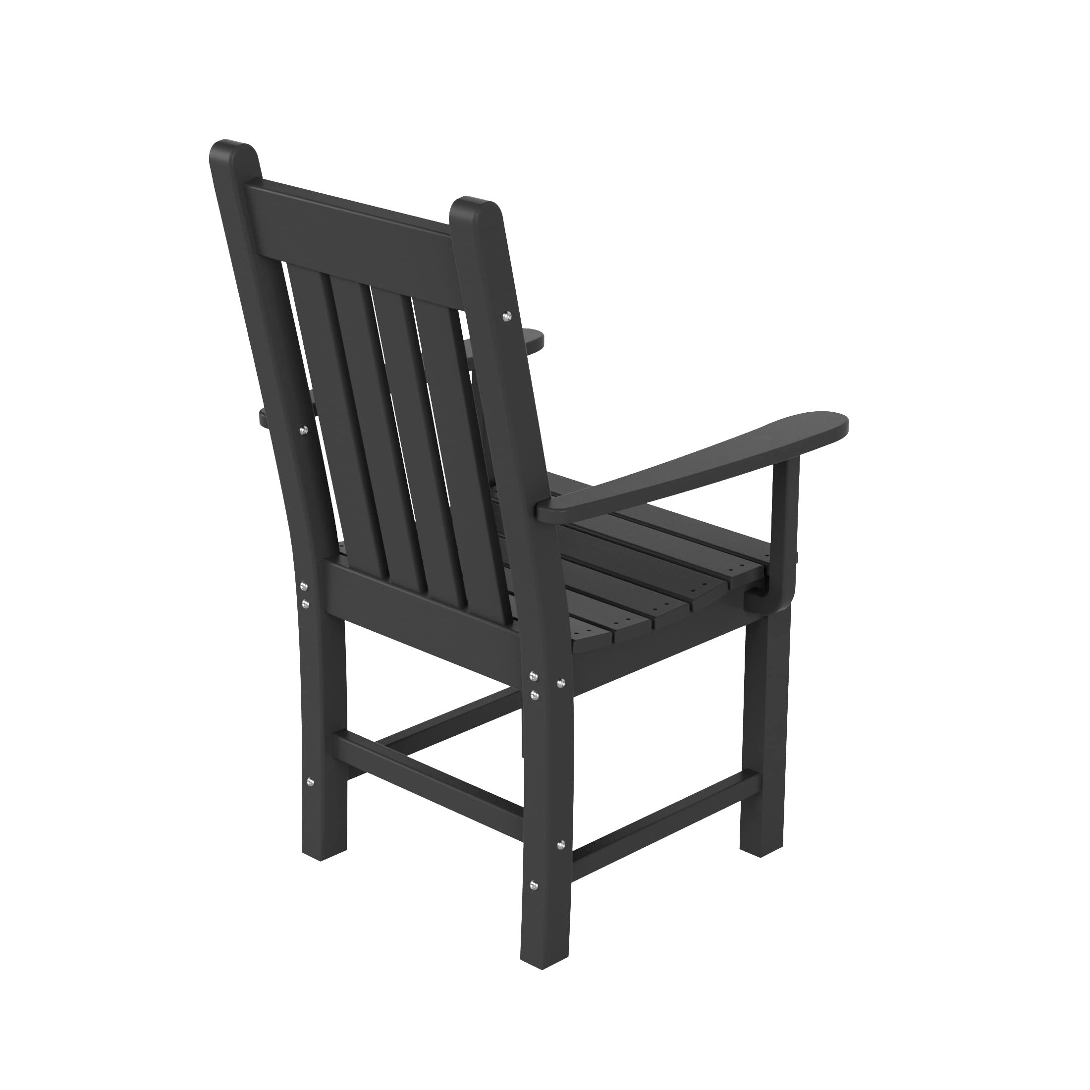 WestinTrends Malibu Classic Outdoor Dining Chairs with Arms - All-Weather Poly Lumber Adirondack Patio Chairs for Restaurant, Bistro & Backyard - 350 LBS Weight Capacity, Ergonomic Arched Backrest & Curved Seat - Gray - Perfect for Dining, Lounging & Outdoor Relaxation