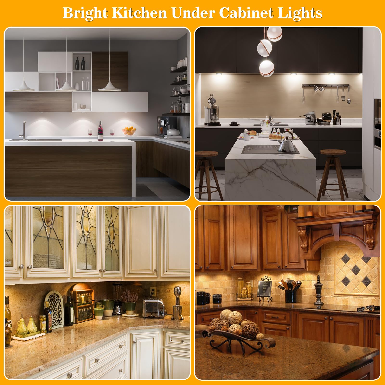 Daymeet Motion Sensor Under Cabinet Lights - 3 Colors for Kitchen & Closet