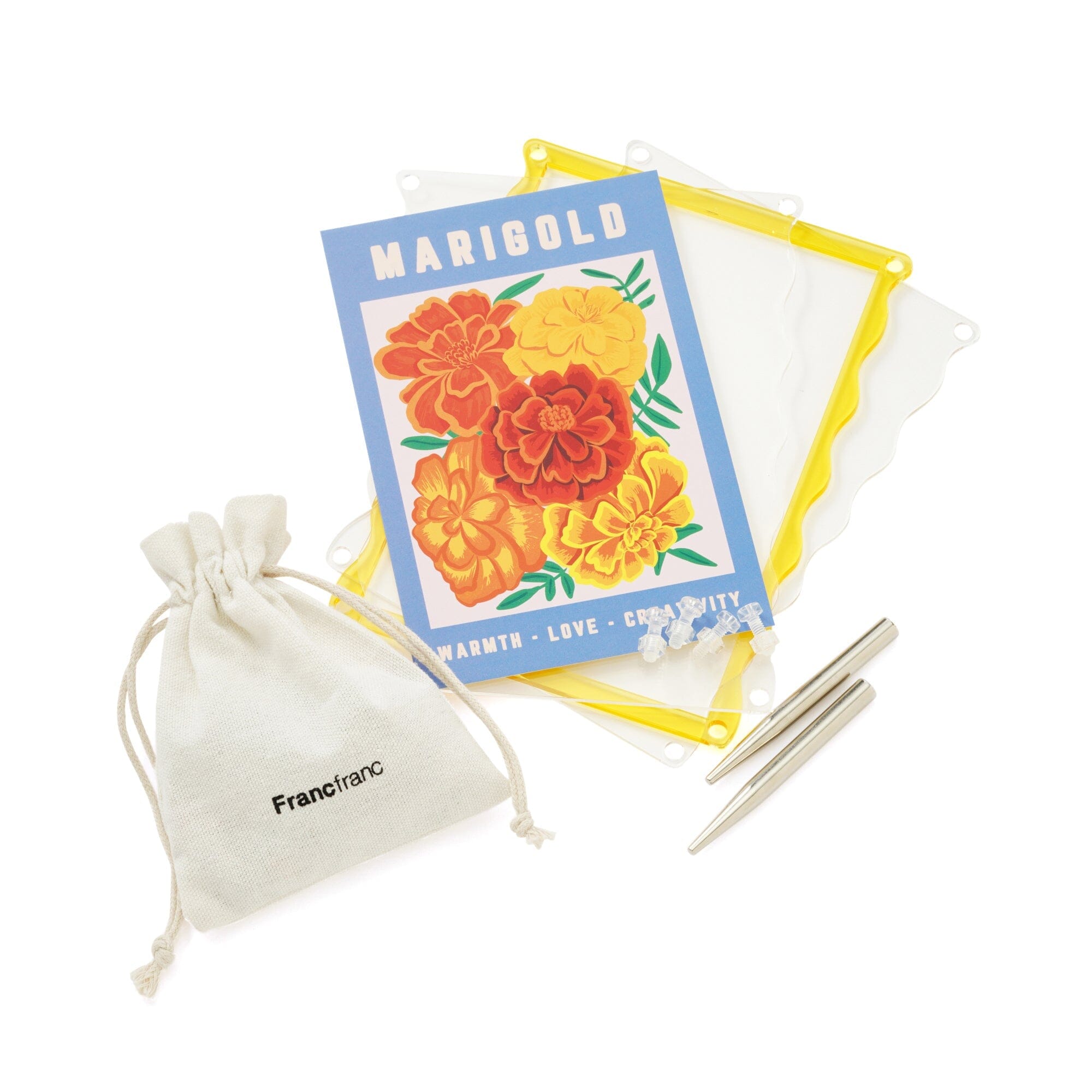 Marigold Flower Puzzle Frame - DIY Floral Jigsaw Puzzle for Adults & Kids - Perfect for Home Decor, Gifts, and Relaxation