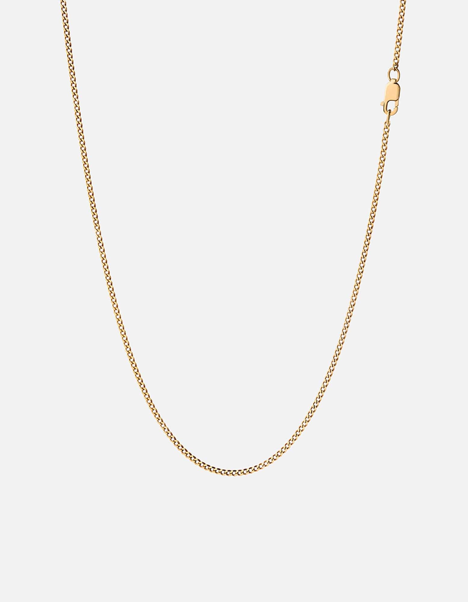 1.3mm Cuban Link Chain Necklace for Men & Women - 14K Gold Plated Stainless Steel - Perfect for Layering, Gifts & Everyday Wear