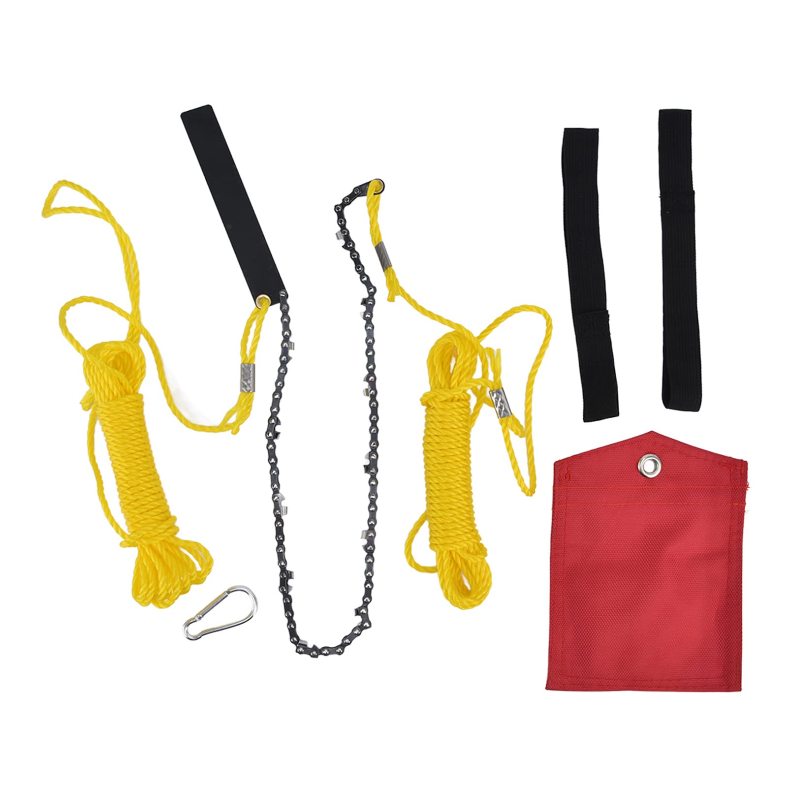 24 Inch High Reach Tree Limb Hand Rope Saw - Double Sided Manganese Steel Teeth Blades, Folding Pocket Chainsaw for Wood Cutting, Camping, Hunting & Gardening | Perfect for Outdoor Adventures, Yard Maintenance & Survival Situations