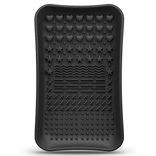 Premium Silicone Makeup Brush Cleaner Mat with Back Strap - Professional Paint & Beauty Brush Cleaning Tool for All Brush Types | Perfect for Home, Salon & Travel Use