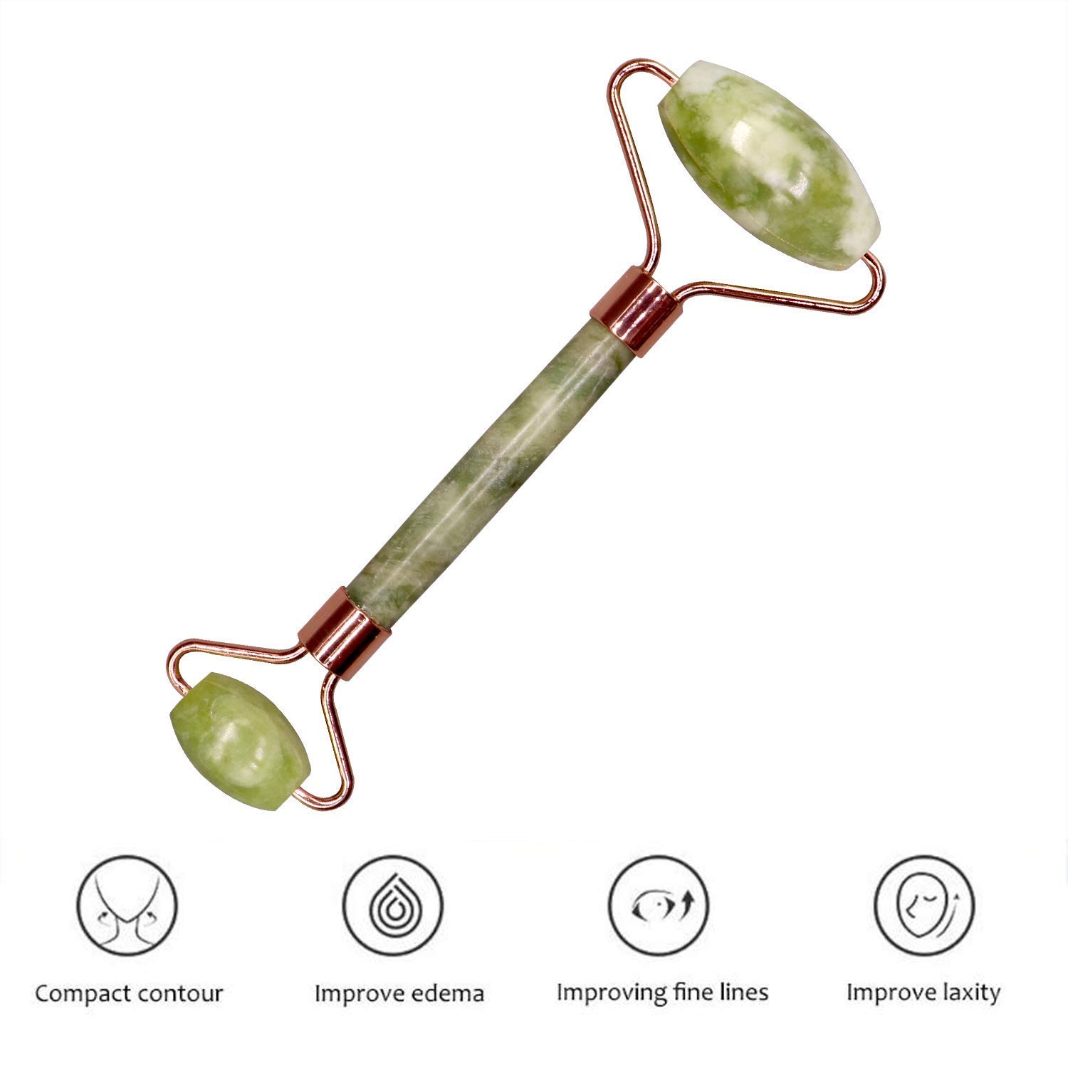 Premium Himalayan Jade Roller - Double Sided Facial & Body Massager for Skin Care, Neck Toning & Serum Application | Natural Stone Beauty Tool for Anti-Aging & Relaxation | Perfect for Home Spa & Self-Care Routine