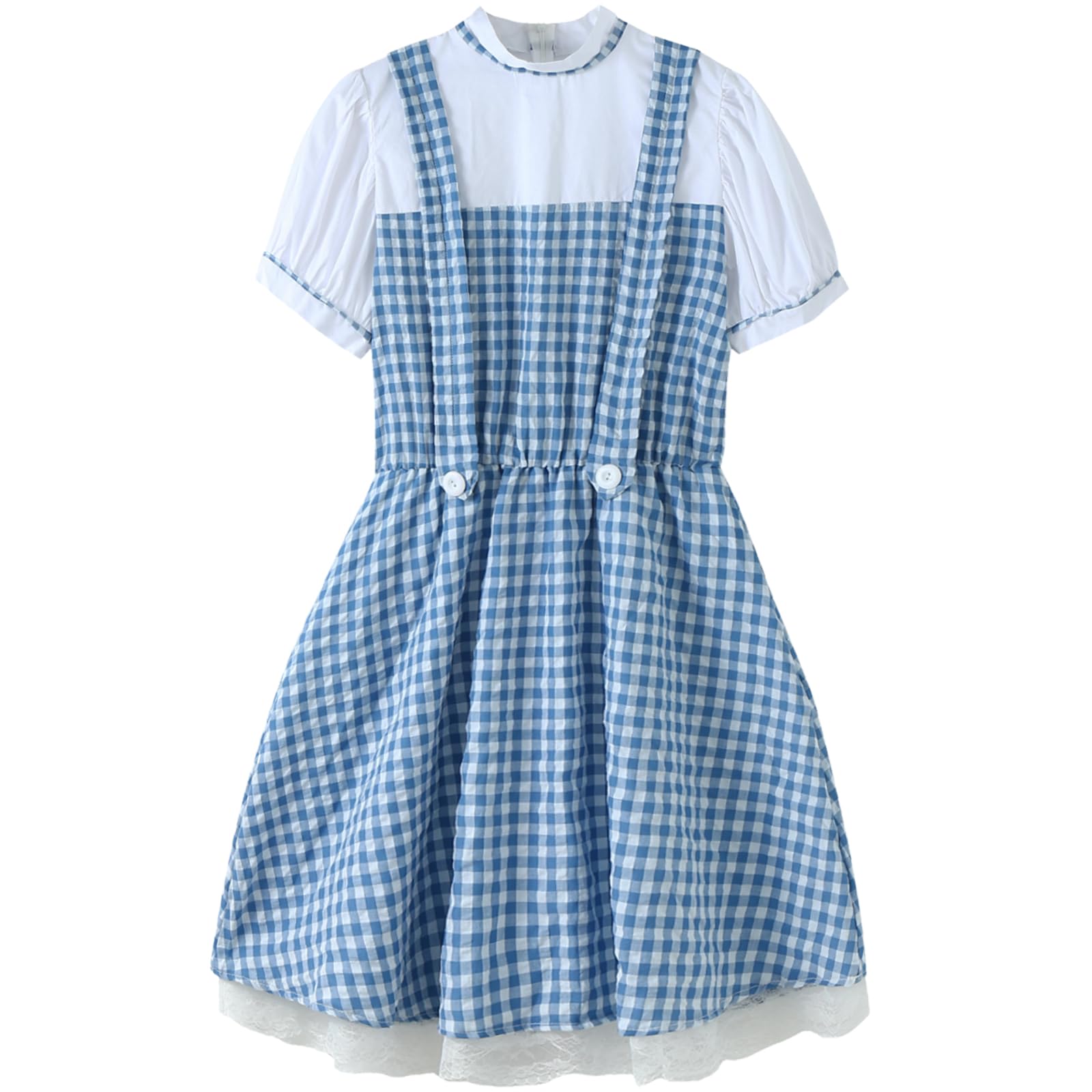 Women's Blue Gingham Halloween Costume - Book Character Storybook Outfit for Cosplay, Halloween Parties & Themed Events